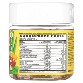 Thành phần vi chất của OLLY Kids Multi Gummy Worms Sour Fruit Punch 70 Gummies 850004462164