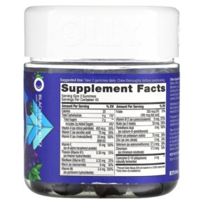 Thành phần vi chất của OLLY The Perfect Men's Multi Blackberry Blitz 90 Gummies 858158005022