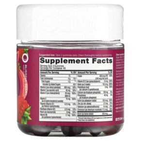 Thành phần vi chất của OLLY Women's Multi Blissful Berry 90 Gummies 858158005015