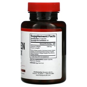 Thành phần vi chất của Olympian Labs Collagen Complex Type I II III V X 90 Capsules 710013912145