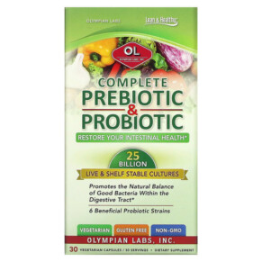 Thực phẩm chức năng Olympian Labs Complete Prebiotic & Probiotic 30 Vegetarian Capsules 710013001221