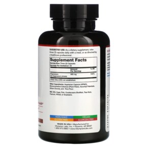 Thành phần vi chất của Olympian Labs Magnesium Citrate 133 mg 100 Vegetarian Capsules 710013003966