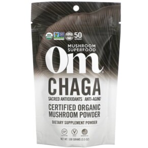 Thực phẩm chức năng Om Mushrooms Certified Organic Mushroom Powder Chaga 3.5 oz (100 g) 857727004091