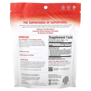 Thành phần vi chất của Om Mushrooms Certified Organic Mushroom Powder Immune 7.05 oz (200 g) 850030553218