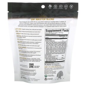Thành phần vi chất của Om Mushrooms Certified Organic Mushroom Powder Mushroom Master Blend 6.2 oz (176 g) 850011996218