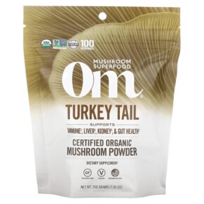 Thực phẩm chức năng Om Mushrooms Certified Organic Mushroom Powder Turkey Tail 7.05 oz (200 g) 850030553287