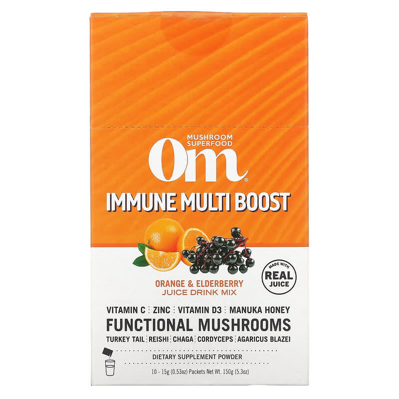 Om Mushrooms Immune Multi Boost Orange & Elderberry Juice Drink Mix 10 Packets 0.53 oz (15 g) Each 2 Thành phần vi chất của Om Mushrooms Immune Multi Boost Orange & Elderberry Juice Drink Mix 10 Packets 0.53 oz (15 g) Each 850011996034