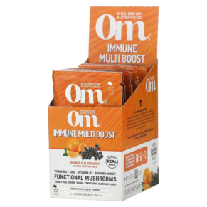 Thực phẩm chức năng Om Mushrooms Immune Multi Boost Orange & Elderberry Juice Drink Mix 10 Packets 0.53 oz (15 g) Each 850011996034