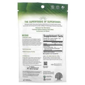 Thành phần vi chất của Om Mushrooms Reishi Certified Organic Mushroom Powder 3.5 oz (100 g) 892392002027