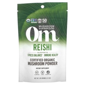 Thực phẩm chức năng Om Mushrooms Reishi Certified Organic Mushroom Powder 3.5 oz (100 g) 892392002027