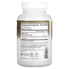 Thành phần vi chất của Om Mushrooms Turkey Tail 90 Vegetable Capsules 856210008233