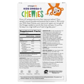Thành phần vi chất của OmegaVia Kids Omega-3 Chewies Natural Fruit 45 Chewies 794504997637