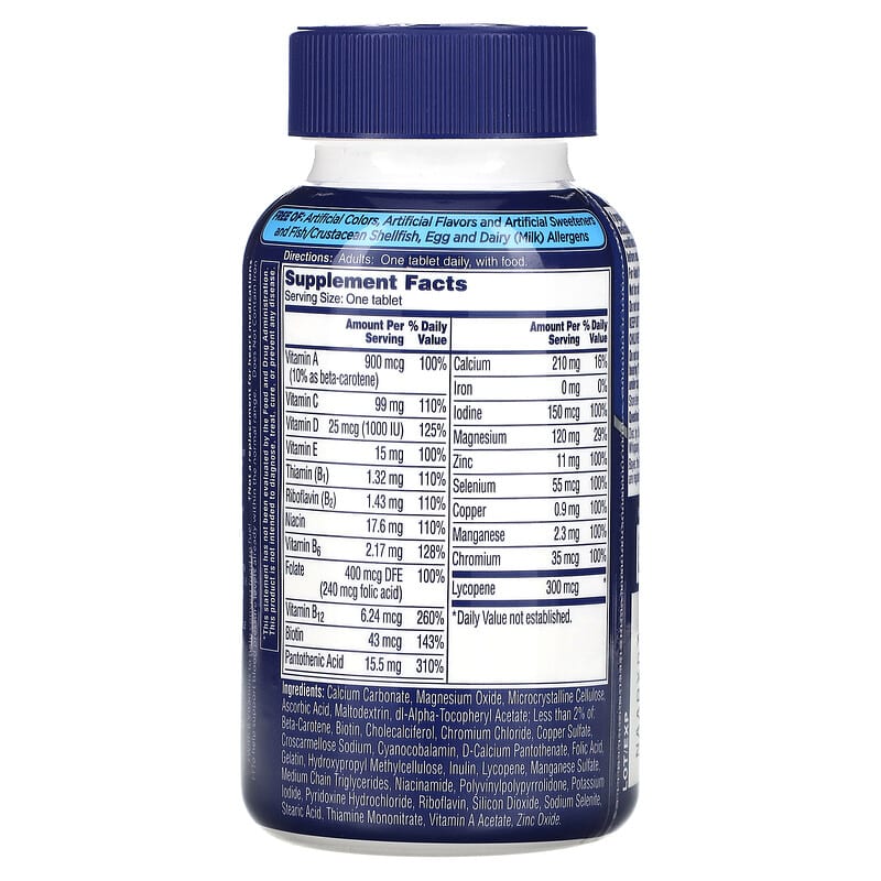 One-A-Day Men's Complete Multivitamin 200 Tablets 2 Thành phần vi chất của One-A-Day Men's Complete Multivitamin 200 Tablets 016500080145