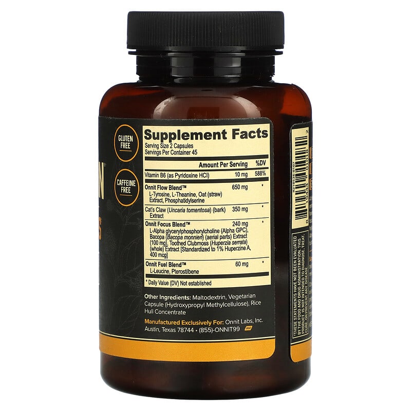 Onnit Alpha Brain 90 Capsules 2 Thành phần vi chất của Onnit Alpha Brain 90 Capsules 819444010182