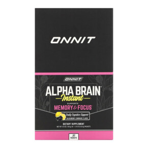Thực phẩm chức năng Onnit AlphaBRAIN Instant Memory & Focus Blackberry Lemonade Flavor 30 Packets 0.14 oz (3.9 g) Each 819444016504