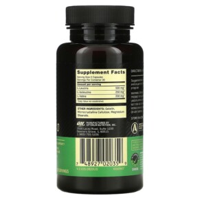 Thành phần vi chất của Optimum Nutrition BCAA 1000 500 mg 60 Capsules 748927020359