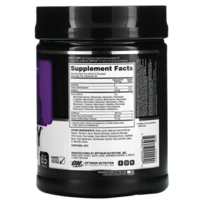 Thành phần vi chất của Optimum Nutrition ESSENTIAL AMIN.O. ENERGY Concord Grape 1.29 lbs (585 g) 748927022940