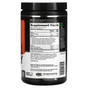 Thành phần vi chất của Optimum Nutrition ESSENTIAL AMIN.O. ENERGY Orange 9.5 oz (270 g) 748927025255