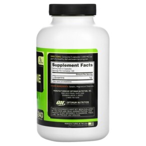 Thành phần vi chất của Optimum Nutrition Glutamine 500 mg 240 Capsules 748927022834