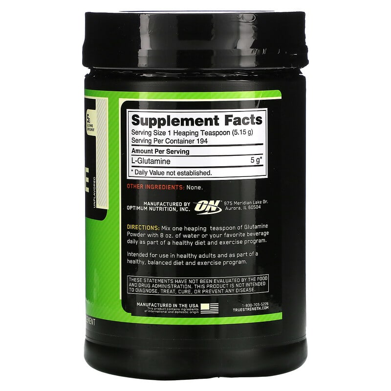 Optimum Nutrition Glutamine Powder Unflavored 2.2 lbs (1 kg) 2 Thành phần vi chất của Optimum Nutrition Glutamine Powder Unflavored 2.2 lbs (1 kg) 748927029109