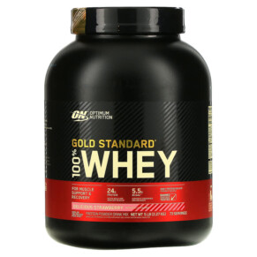 Thực phẩm chức năng Optimum Nutrition Gold Standard 100% Whey Delicious Strawberry 5 lb (2.27 kg) 748927028690