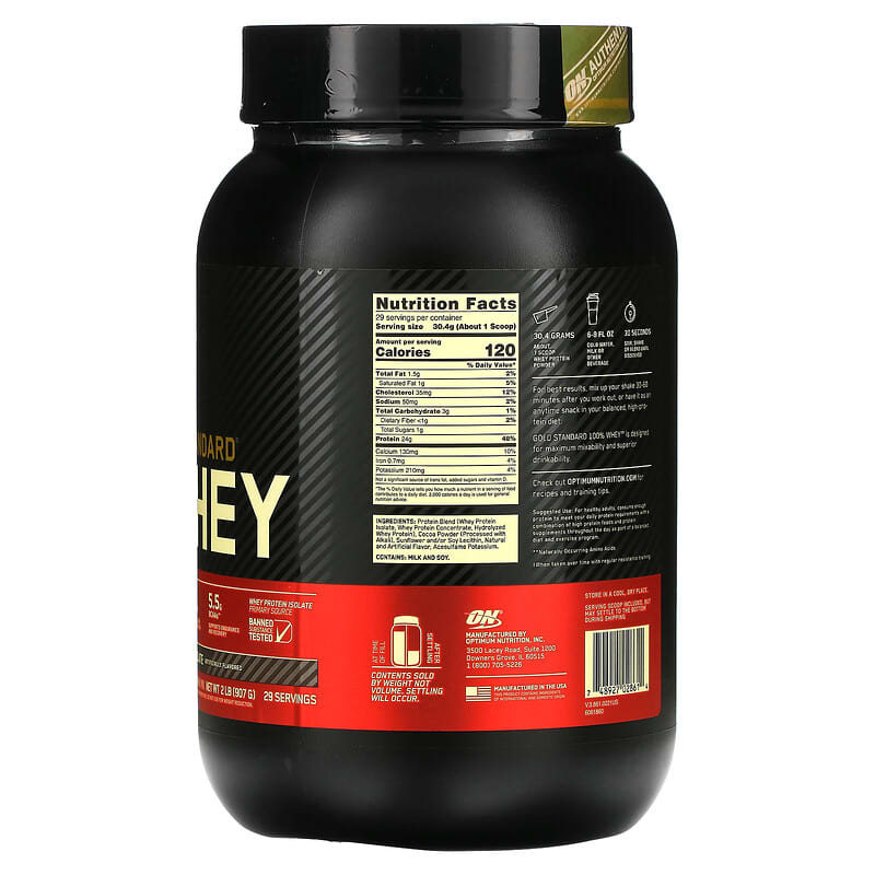 Optimum Nutrition Gold Standard 100% Whey Double Rich Chocolate 2 lb (907 g) 2 Thành phần vi chất của Optimum Nutrition Gold Standard 100% Whey Double Rich Chocolate 2 lb (907 g) 748927028614
