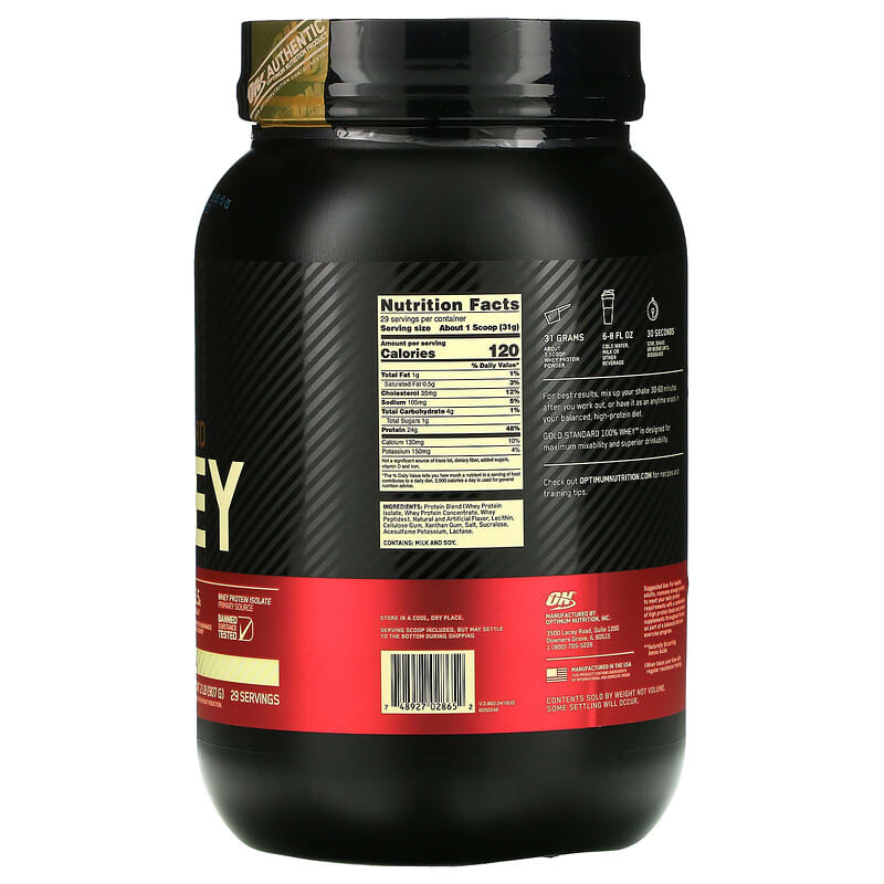 Optimum Nutrition Gold Standard 100% Whey Vanilla Ice Cream 2 lb (907 g) 2 Thành phần vi chất của Optimum Nutrition Gold Standard 100% Whey Vanilla Ice Cream 2 lb (907 g) 748927028652