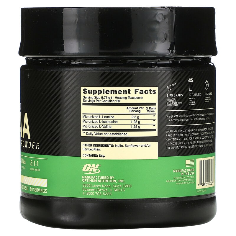 Optimum Nutrition Instantized BCAA 5000 Powder Unflavored 12.16 oz (345 g) 2 Thành phần vi chất của Optimum Nutrition Instantized BCAA 5000 Powder Unflavored 12.16 oz (345 g) 748927025224