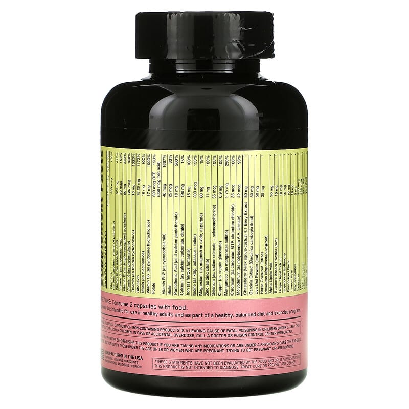 Optimum Nutrition Opti-Women 120 Capsules 2 Thành phần vi chất của Optimum Nutrition Opti-Women 120 Capsules 748927024524