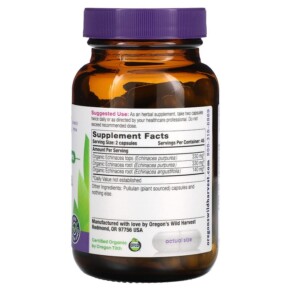 Thành phần vi chất của Oregons Wild Harvest Echinacea 90 Vegan Capsules 706195000954