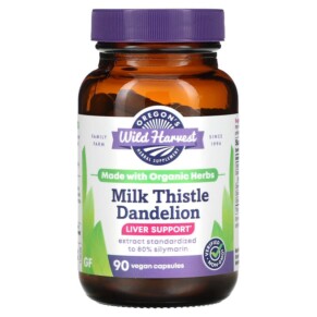 Thực phẩm chức năng Oregons Wild Harvest Milk Thistle Dandelion 90 Vegan Capsules 706195000855
