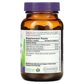 Thành phần vi chất của Oregons Wild Harvest Saw Palmetto Pygeum 90 Vegan Capsules 706195000183