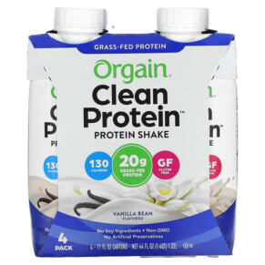 Thực phẩm chức năng Orgain Clean Protein Shake Vanilla Bean 4 Pack 11 fl oz (330 ml) Each 851770006675