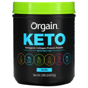 Thực phẩm chức năng Orgain Keto Ketogenic Collagen Protein Powder with MCT Oil Vanilla 0.88 lb (400 g) 851770007382