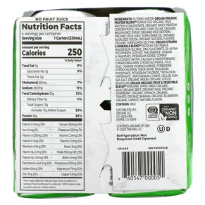 Thành phần vi chất của Orgain Organic Nutrition Nutritional Shake Creamy Chocolate Fudge 4 Pack 11 fl oz Each 860547000051