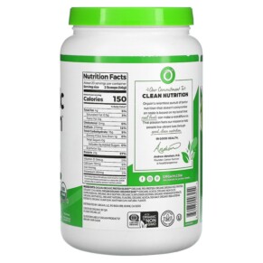 Thành phần vi chất của Orgain Organic Protein Powder Vanilla Bean 2.03 lbs (920 g) 851770003254