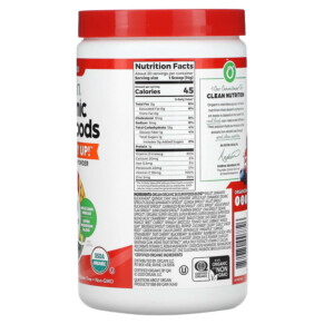 Thành phần vi chất của Orgain Plant-Based Organic Superfoods + Immunity Up Honeycrisp Apple 9.9 oz (280 g) 851770007726