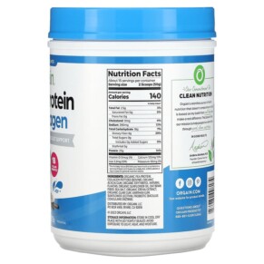 Thành phần vi chất của Orgain Plant Protein Plus Collagen Vanilla Bean 1.6 lb (726 g) 851770008174