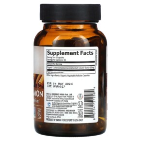 Thành phần vi chất của Organic India Ceylon Cinnamon 90 Vegetarian Caps 801541512584