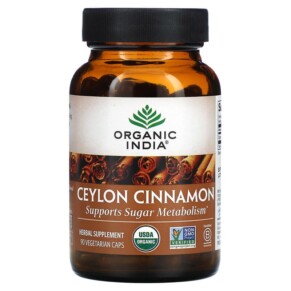 Thực phẩm chức năng Organic India Ceylon Cinnamon 90 Vegetarian Caps 801541512584