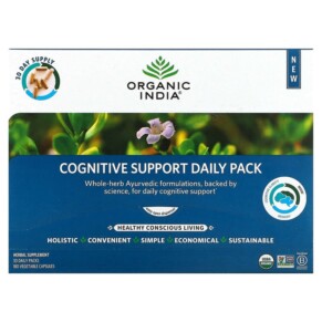 Thực phẩm chức năng Organic India Cognitive Support Daily Pack 30 Daily Packs 180 Vegetable Capsules 850021635206