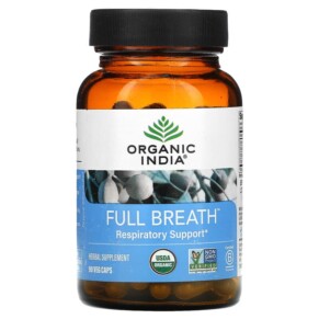Thực phẩm chức năng Organic India Full Breath Respiratory Support 90 Veg Caps 801541519309