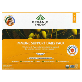Thực phẩm chức năng Organic India Immune Support Daily Pack 30 Daily Packs 180 Vegetable Capsules 850021635176