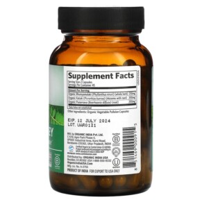 Thành phần vi chất của Organic India Liver Kidney 90 Vegetarian Caps 851469000915