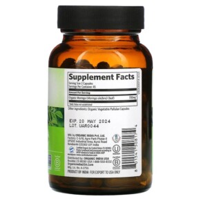 Thành phần vi chất của Organic India Moringa 90 Vegetarian Caps 801541508174