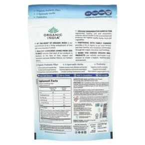 Thành phần vi chất của Organic India Psyllium Pre & Probiotic Fiber Original 10 oz (283.5 g) 801541517251