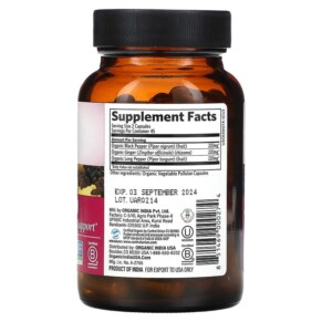 Thành phần vi chất của Organic India Trikatu 90 Vegetarian Caps 851469000274