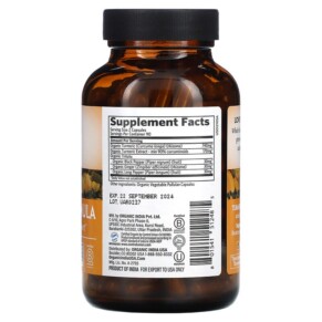 Thành phần vi chất của Organic India Turmeric Formula 180 Vegetarian Caps 801541512485