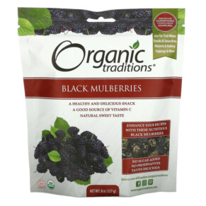 Thực phẩm chức năng Organic Traditions Black Mulberries 8 oz (227 g) 627733003643