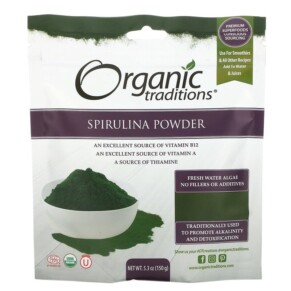 Thực phẩm chức năng Organic Traditions Spirulina Powder 5.3 oz (150 g) 627733012317
